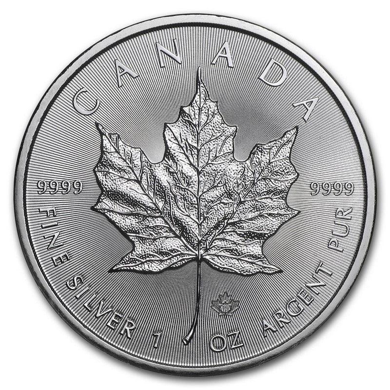 Moneda Maple Leaf canadiense de Plata 1 oz 2019